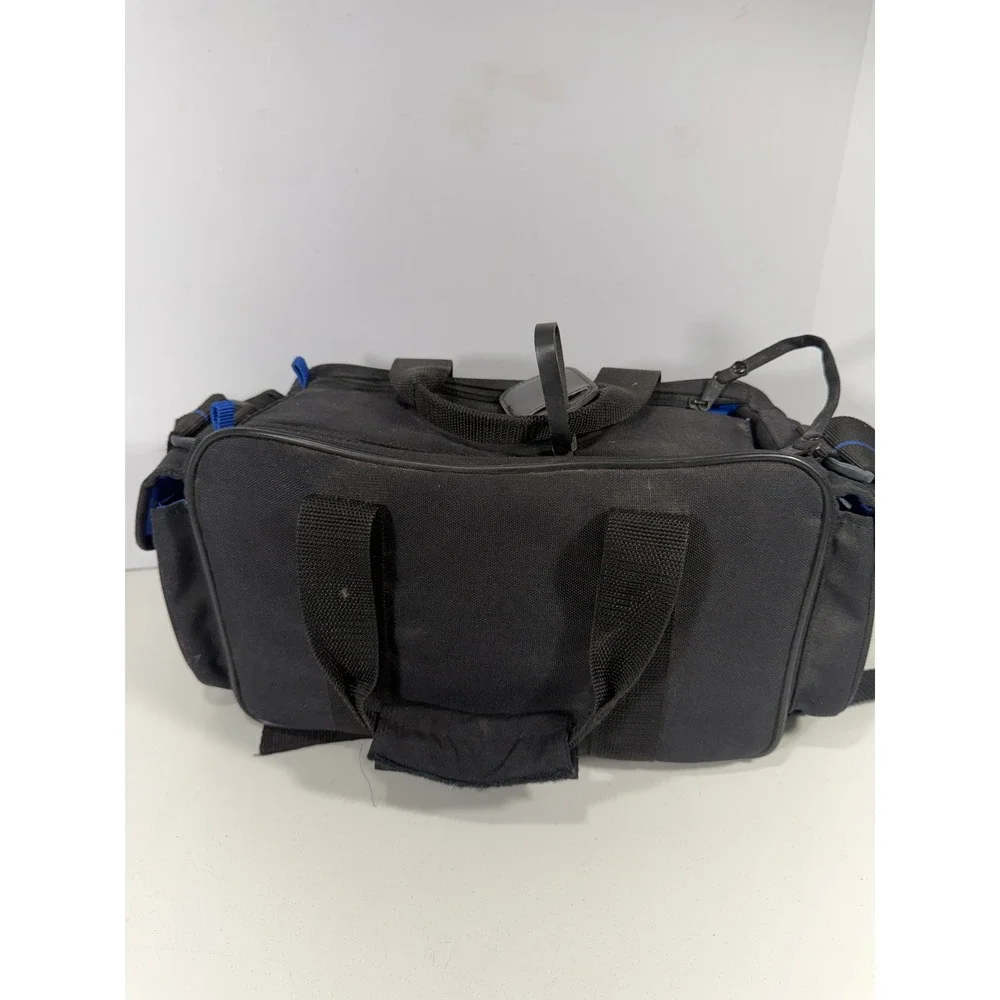 ProSpec Camera Bag Black Canvas Multi Compartment Shoulder Gear Case Blue Lining